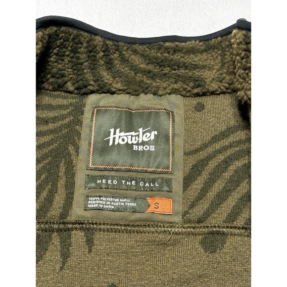 Howler Brothers Bros Vest Mens Small Chisos Fleece Sherpa Forest Leaf Print NWT - Picture 3 of 10